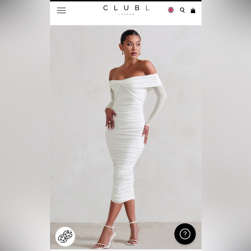 Club L London Neva White Midi Dress